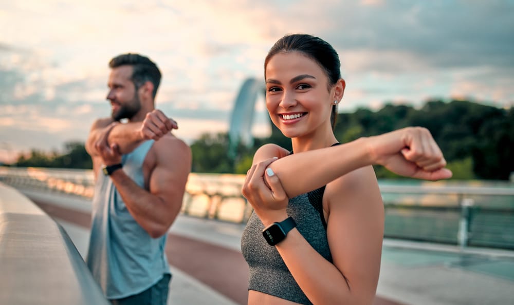 Patients performing upper body stretches to improve joint flexibility, prevent injury, and support an active, pain-free lifestyle – Juneau Pain Center